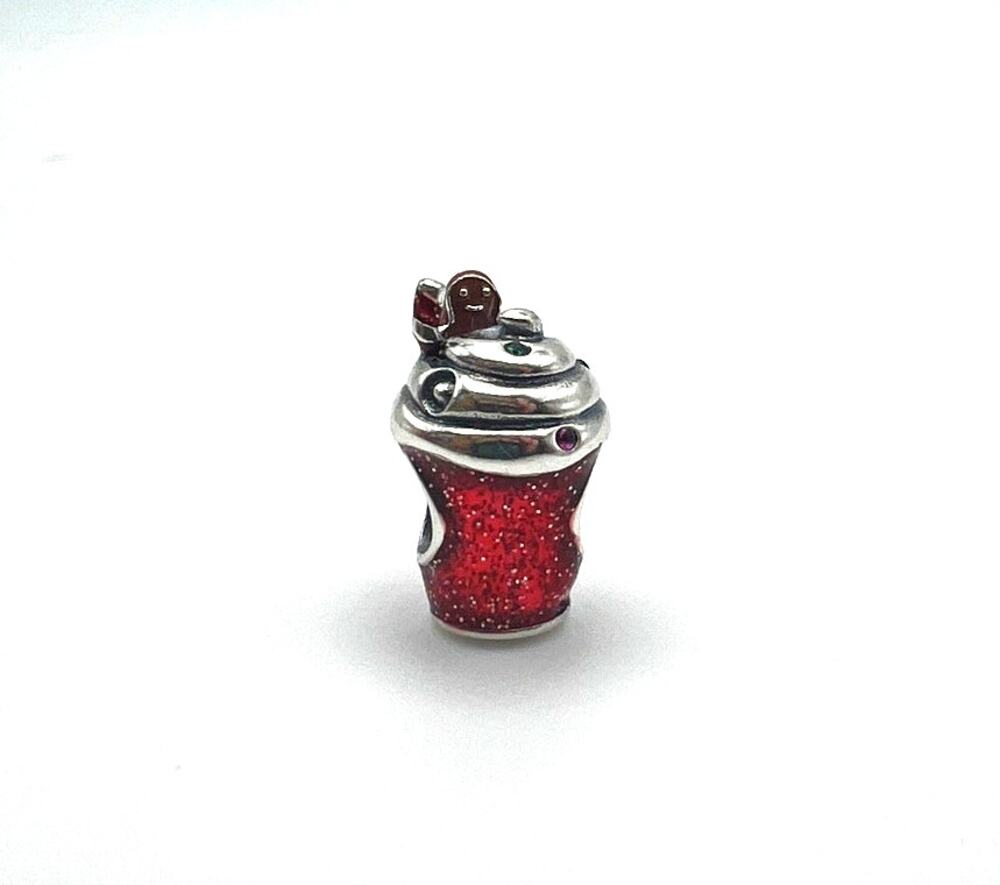 New Gingerbread Peppermint Mocha Latte Charm for European Bracelet